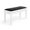 CGM 126E duet piano stool - White gloss, black velvet