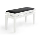 CGM 126E duet piano stool - White gloss, black velvet
