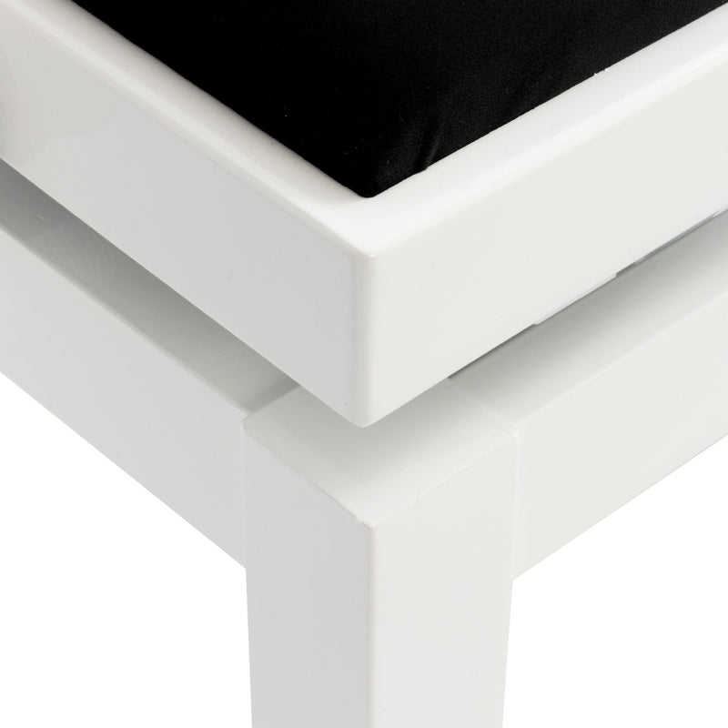 CGM 126E duet piano stool - White gloss, black velvet