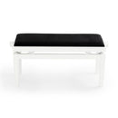 CGM 126E duet piano stool - White gloss, black velvet