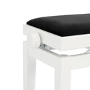 CGM 126E duet piano stool - White gloss, black velvet