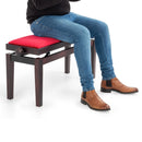 CGM 126E duet piano stool - Rosewood satin, red velvet