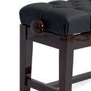 CGM 126TCH concert piano stool - Dark mahogany gloss, black simulated leather