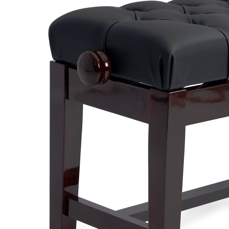 CGM 126TCH concert piano stool - Dark mahogany gloss, black simulated leather