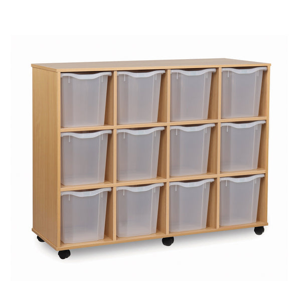 Monarch 12 quad tray storage unit (4 x 3) - Transparent