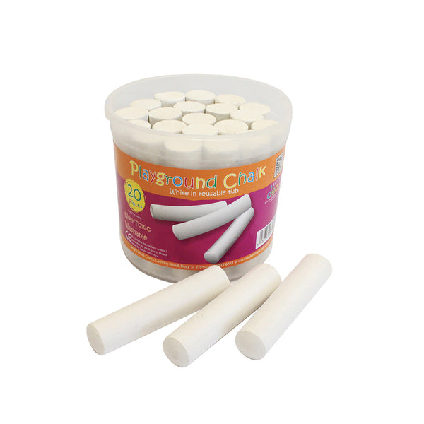 CHALK, Playground, Giant Playground, Bucket, White, Pack of, 20