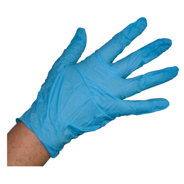 Nitrile Powder Free Stretchy Gloves, Powder Free, Blue, Large, Pack of 200