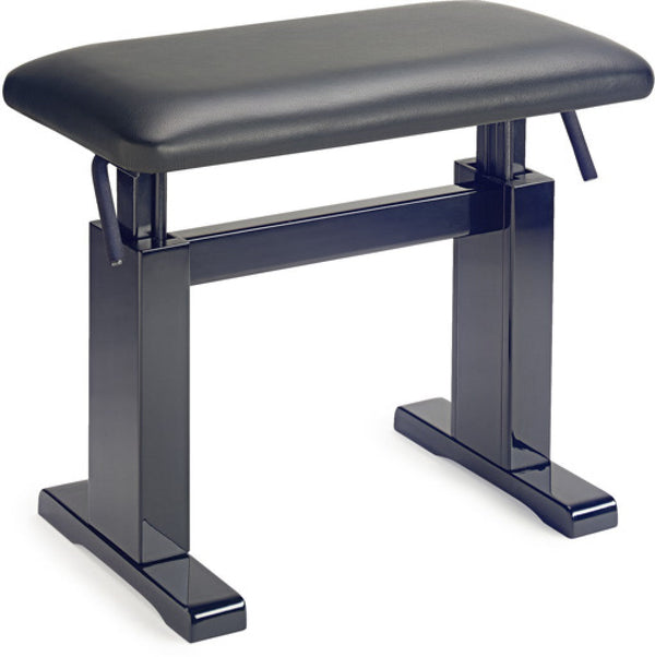 Stagg PBH780 hydraulic height adjustable piano stool - Black gloss, black leather