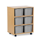 Monarch 6 triple tray storage unit (2 x 3) - Light grey