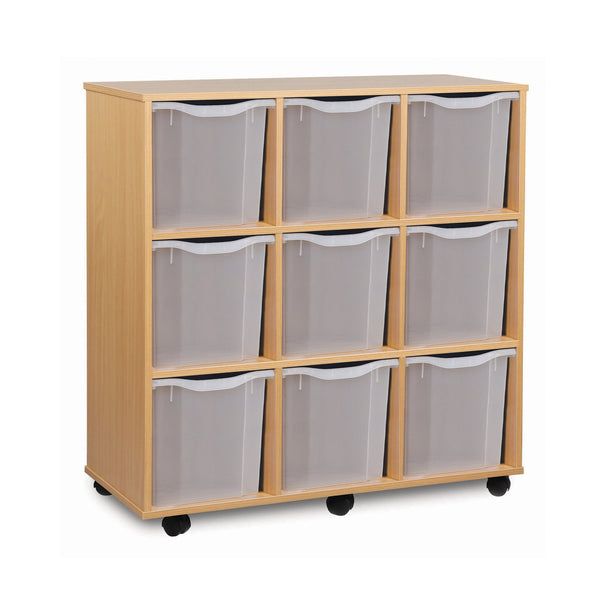 Monarch 9 quad tray storage unit (3 x 3) - Transparent