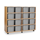 Monarch 16 triple tray storage unit (4 x 4) - Light grey