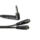 Roxtone 6.3Mm Stereo Right Angle Plug To 2 X 3.5Mm Stereo Sockets