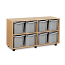 Monarch 8 quad tray storage unit (4 x 2) - Light grey