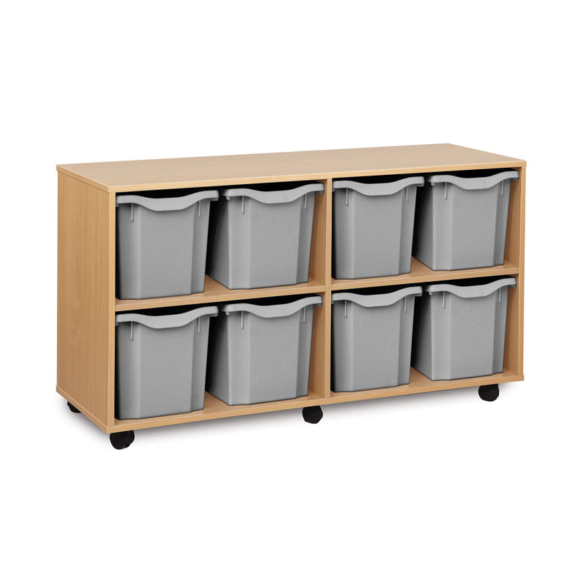 Monarch 8 quad tray storage unit (4 x 2) - Light grey