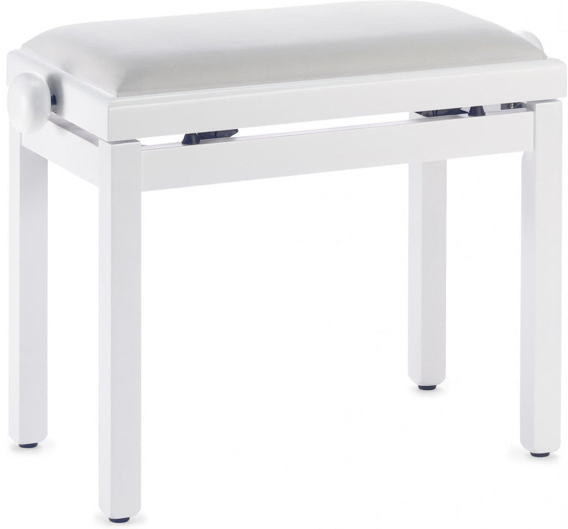 Stagg PBF39 Height adjustable piano stool - Matt white, with white velour seat