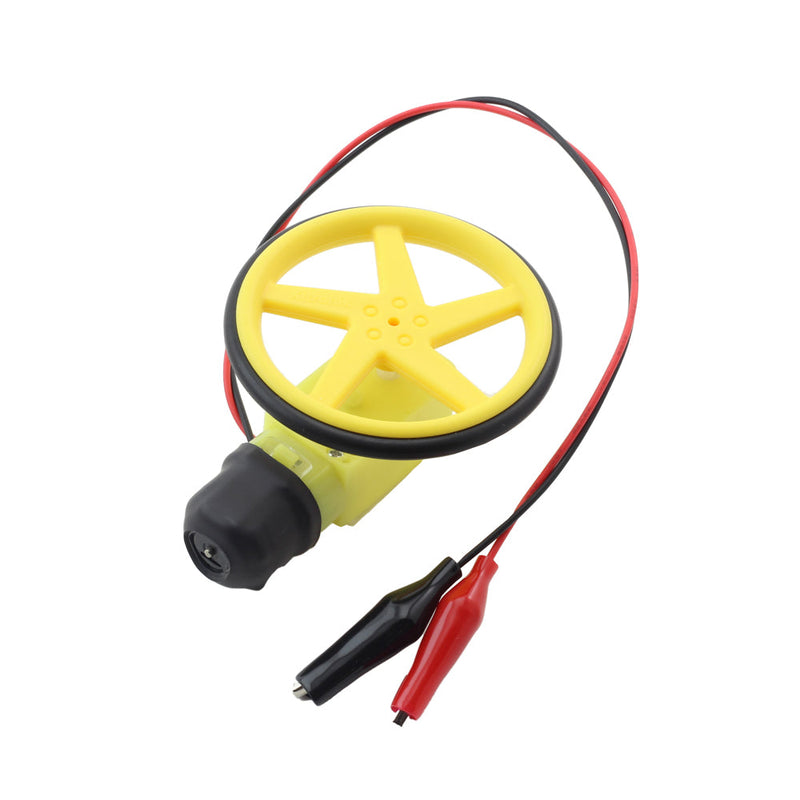 In-Line Geared TT Hobby Motor with wires - Croc Clips