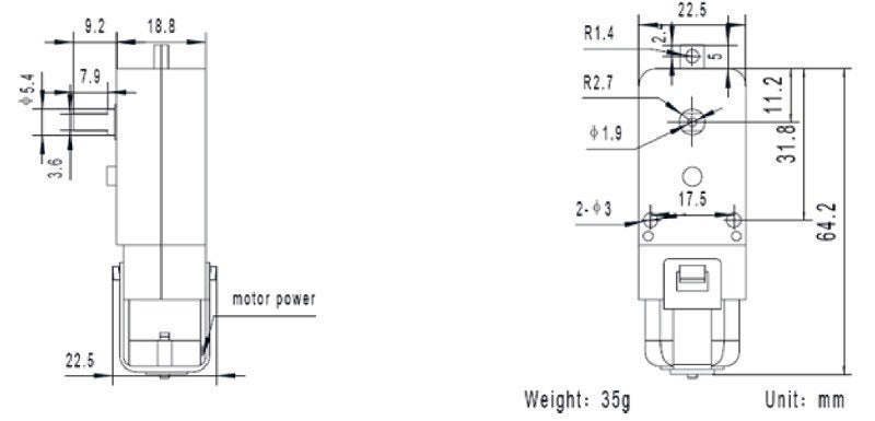 In-Line Geared TT Hobby Motor