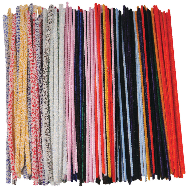 Assorted Mottled & Plain, COTTON PIPE CLEANERS, Pack of, 250