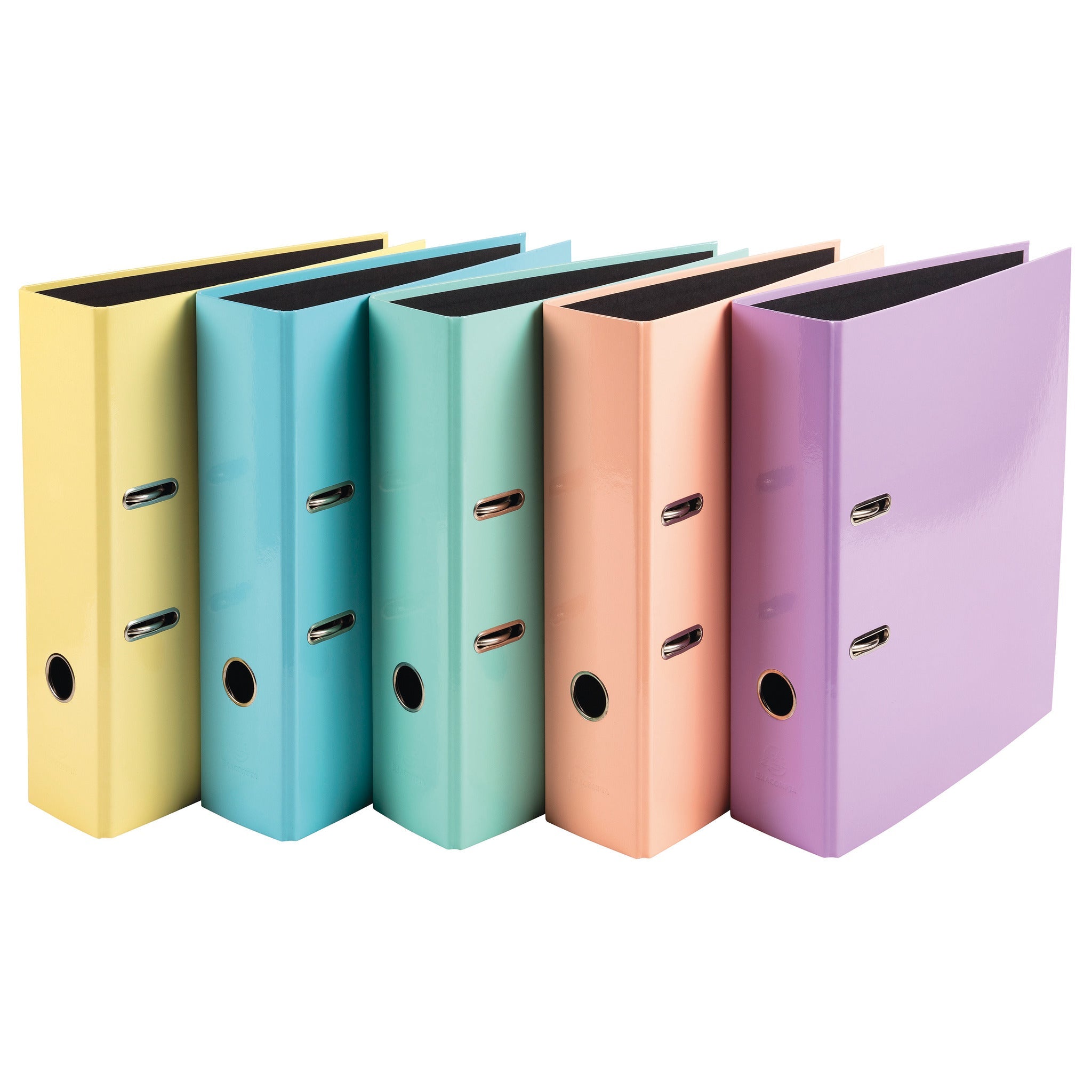 A4 AQUAREL LEVER ARCH FILES, 80mm Capacity, Assorted Pastels, Box of,