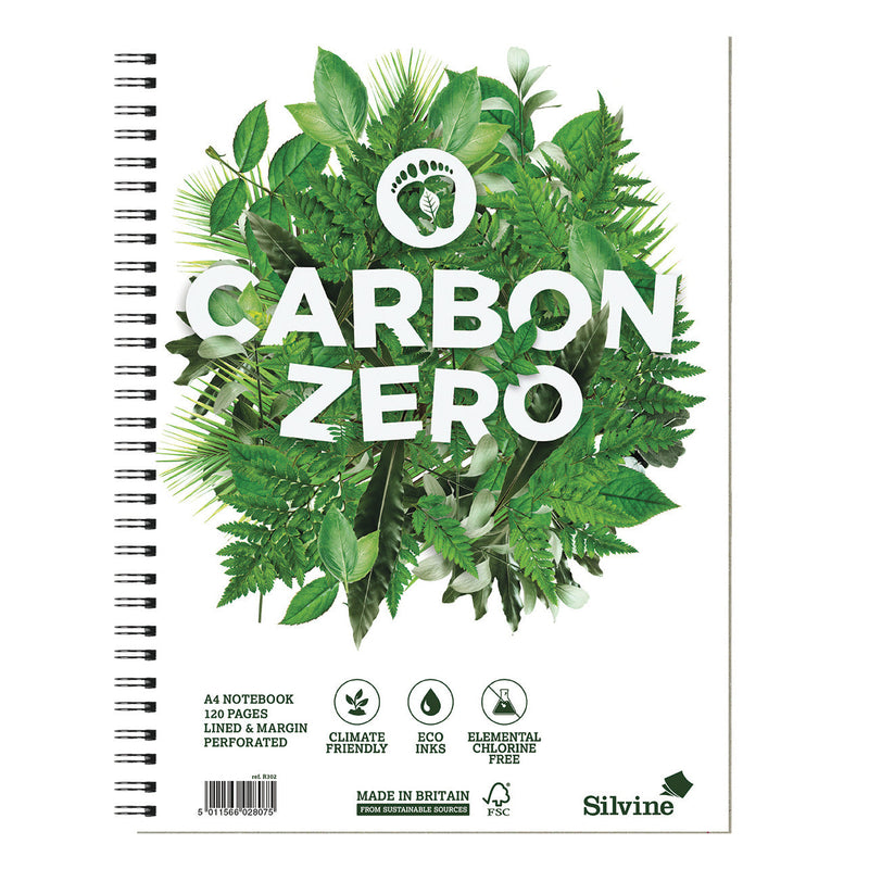 ZERO CARBON WIREBOUND NOTEBOOKS, A4+, Pack of