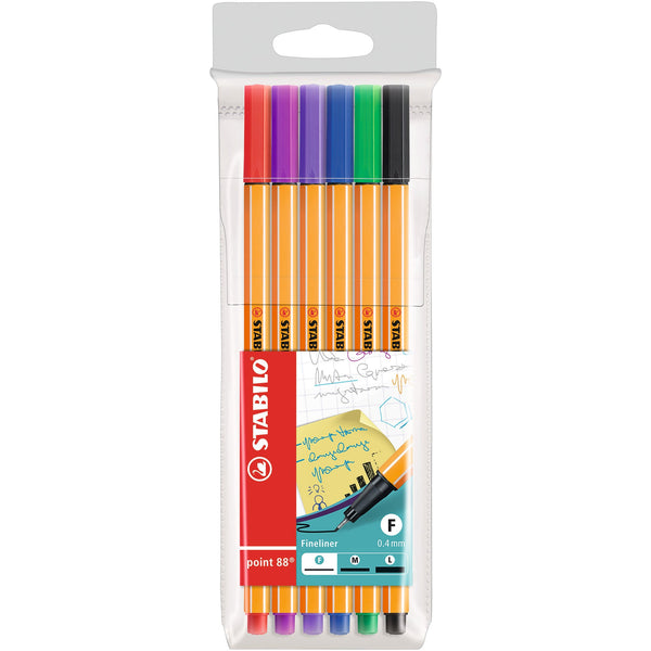 Stabilo® Point 88 Fineliner Pen Pack of 6
