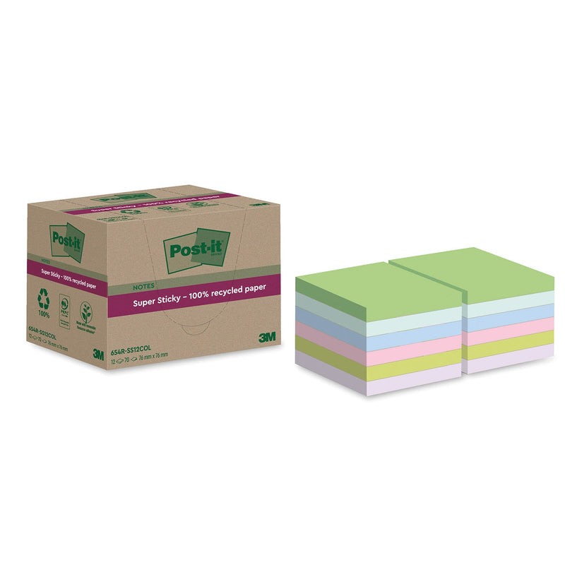 Post-it® Super Sticky Recycled Notes Pack of 12