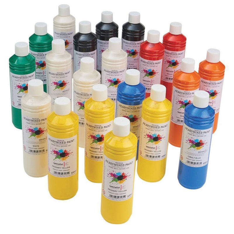 Ready Mixed Paints 500ml Assorted Set, 20 x 500ml