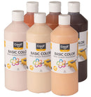 Creall® Ready Mixed Basic Colour Paint Multicultural, 6 x 500ml