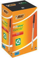 BiC® ECOlutions Round Stic Ballpoint Pen, Black, Box of 60