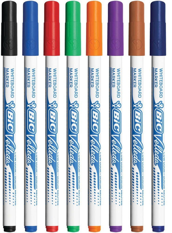 BiC® Velleda® 1721 Slimline Drywipe Markers, Assorted,  Pack of 8