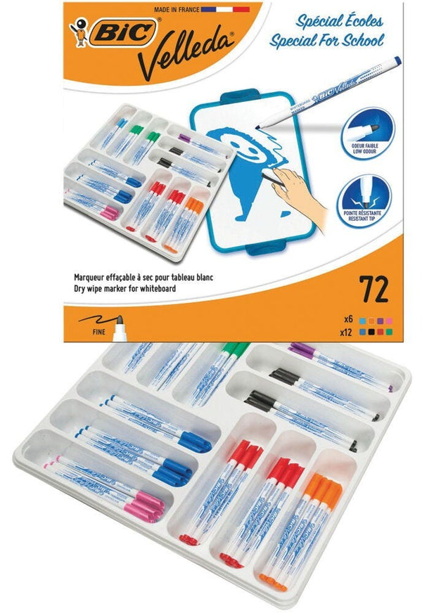 BiC® Velleda® 1721 Slimline Drywipe Markers, Assorted, Pack of 72