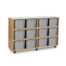 Monarch 12 triple tray storage unit (4 x 3) - Light grey