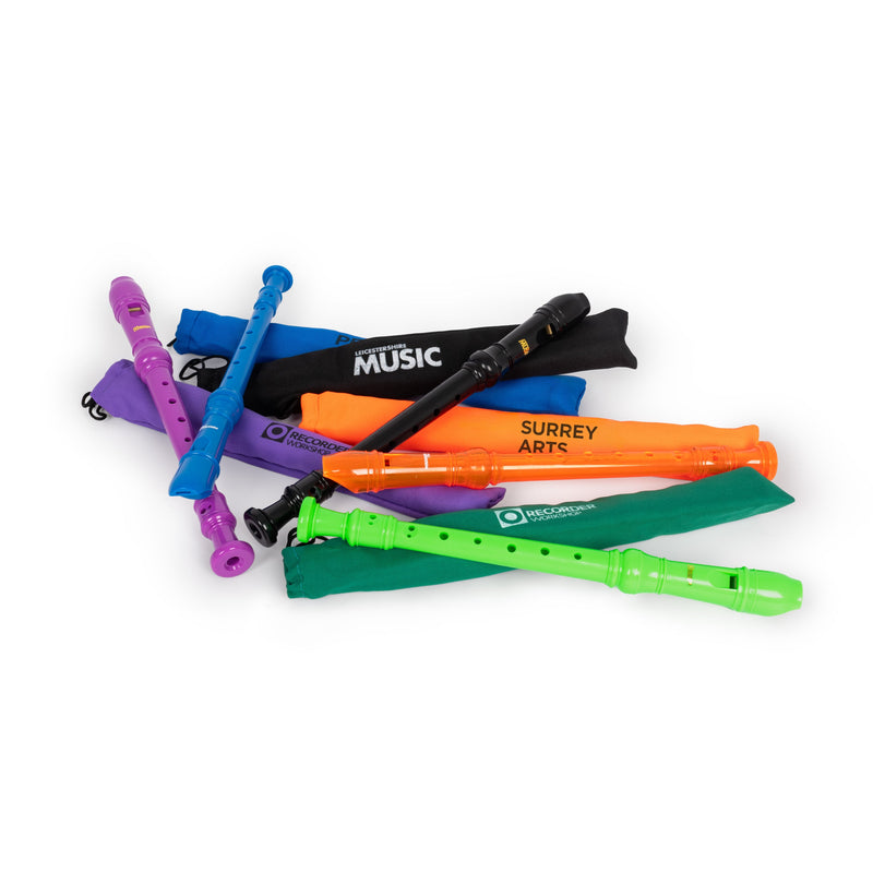 Recorder Workshop descant recorder with custom logo design - Purple