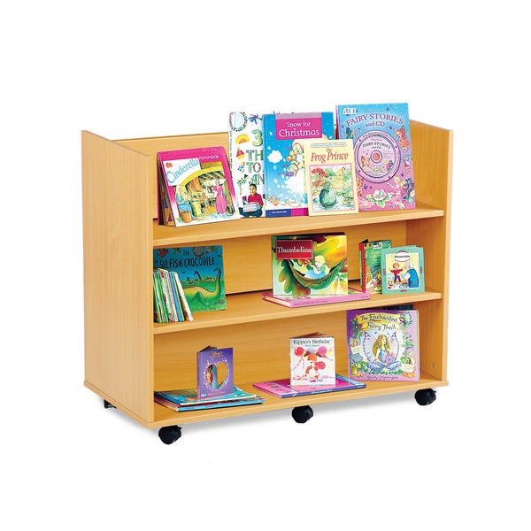 Monarch mobile library unit with 3 shelves each side