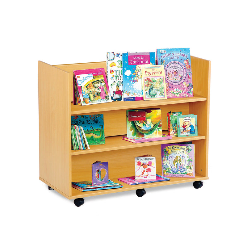 Monarch mobile library unit with 3 shelves each side