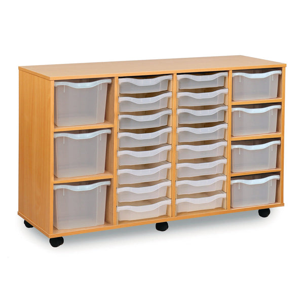 Monarch 16 single, 4 double & 3 triple combination tray unit - Transparent