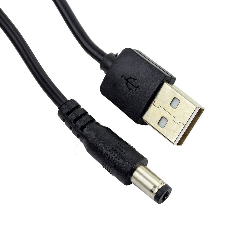 USB to 2.1mm Jack Cable, 5V, 2A