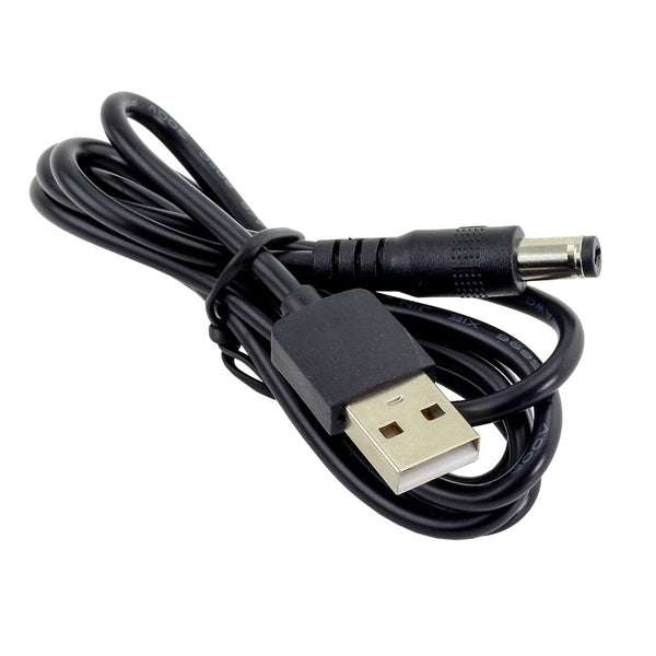 USB to 2.1mm Jack Cable, 5V, 2A