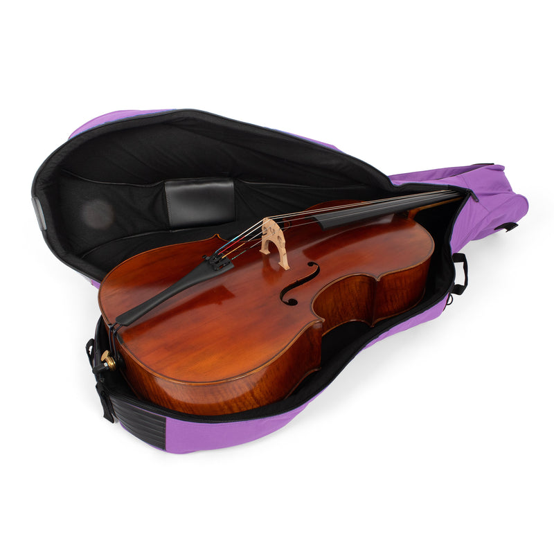 Tom & Will Classic Full Size Cello Gig Bag - Purple With Black Trim