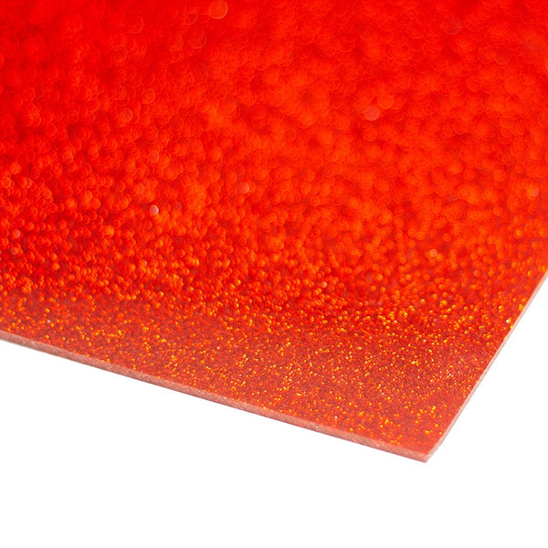 Red Acrylic Sheet (Glitter) 3mm x 600mm x 400mm, sheet