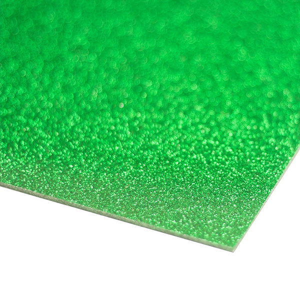 Green Acrylic Sheet (Glitter) 3mm x 600mm x 400mm, sheet