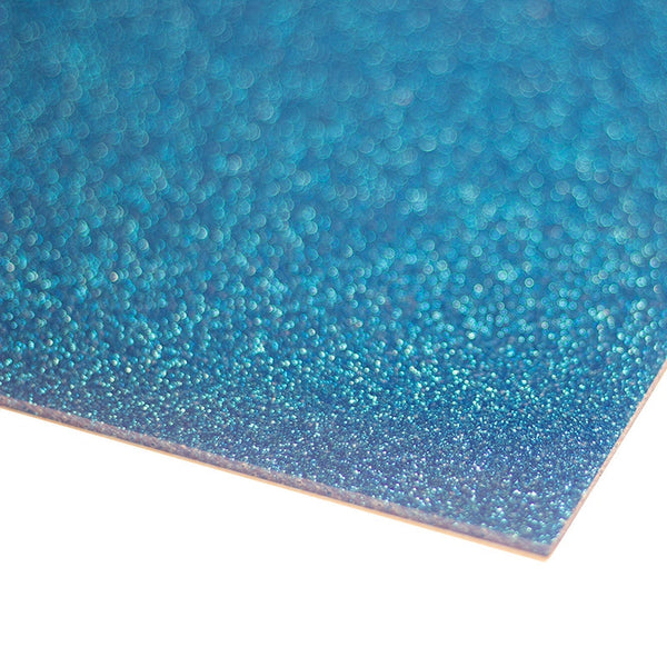 Light Blue Acrylic Sheet (Glitter) 3mm x 600mm x 400mm, sheet