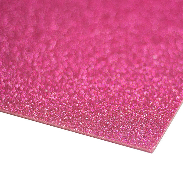Hot Pink Acrylic Sheet (Glitter) 3mm x 600mm x 400mm, sheet