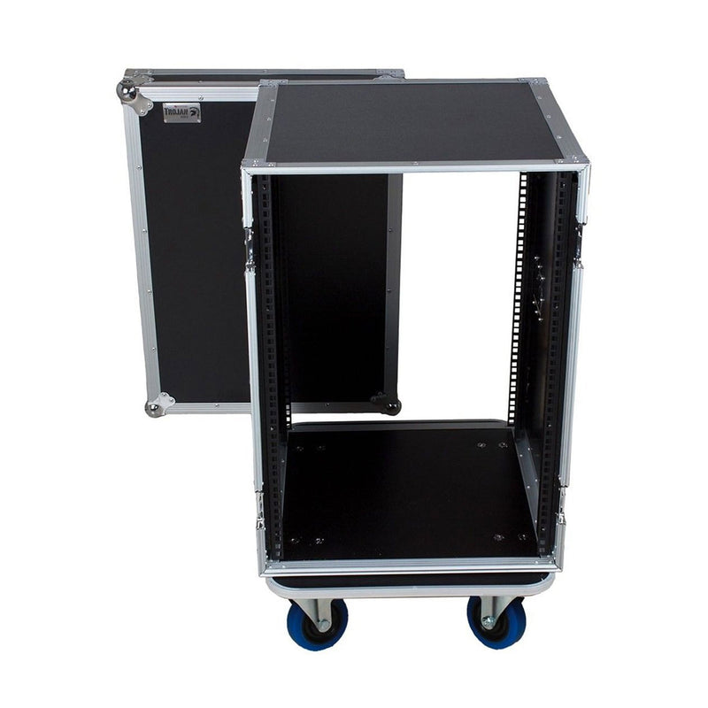 Trojan Pro heavy-duty rack flight case with wheels - 16U