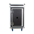 Trojan Pro 16U heavy-duty mixer rack flight case with wheels