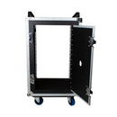 Trojan Pro 16U heavy-duty mixer rack flight case with wheels