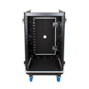 Trojan Pro 16U heavy-duty mixer rack flight case with wheels