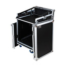 Trojan Pro 12U heavy-duty mixer rack flight case with wheels