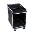 Trojan Pro 12U heavy-duty mixer rack flight case with wheels