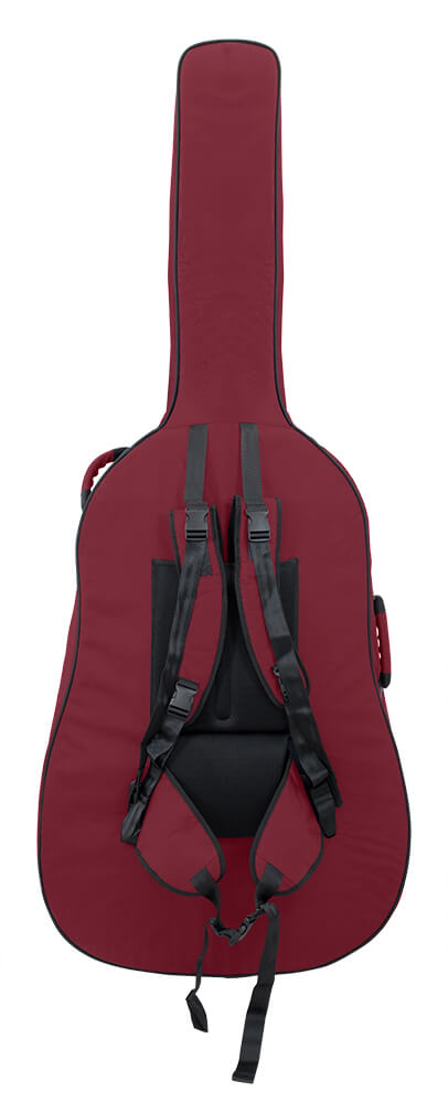 Tom & Will Double Bass Gig Bag - Burgundy With Grey Interior